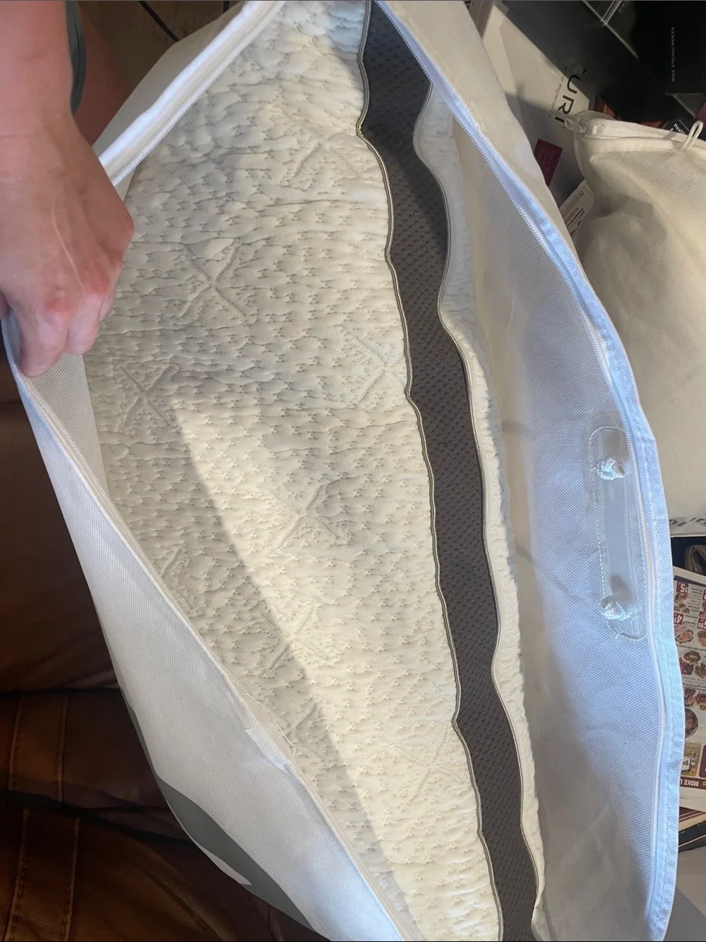NEW SLEEP NUMBER COMFORT FIT CONFORFIT KING CLASSIC PILLOW & STORAGE BAG